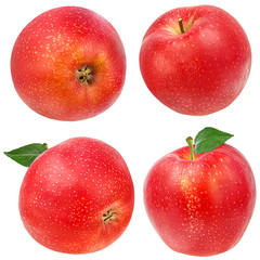 Fresh red apple isolated on white background with clipping path