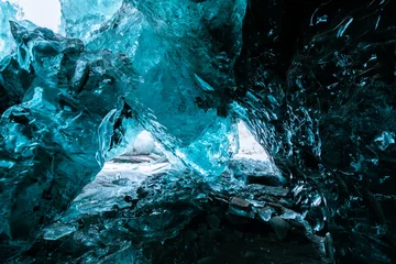 Papier Peint photo Lavable Glaciers frozen ice cave at vatnajokull, iceland