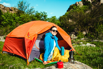 Camping in the mountains.