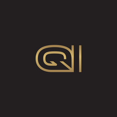 initial letter logo line unique modern, gold color