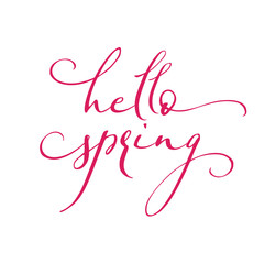 Calligraphy quote hello spring.