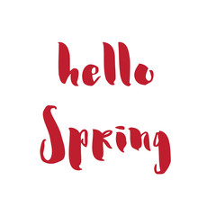Calligraphy quote hello spring.