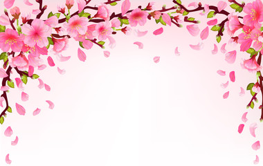 Obraz na płótnie Canvas Realistic sakura japan cherry branch