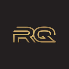 initial letter logo line unique modern, gold color