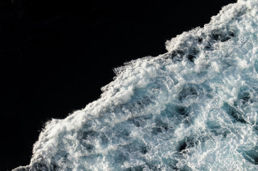 Birdseye view of waves in the ocean