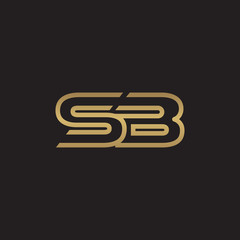 initial letter logo line unique modern, gold color