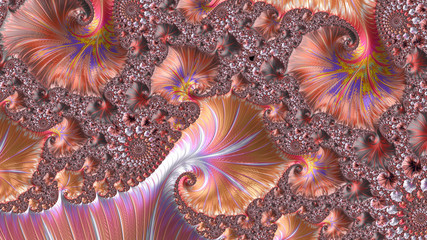 Abstract Computer generated fractal design. A fractal is a never-ending pattern. Fractals are infinitely complex patterns that are self-similar across different scales.