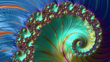 Abstract Computer generated fractal design. A fractal is a never-ending pattern. Fractals are infinitely complex patterns that are self-similar across different scales. - obrazy, fototapety, plakaty