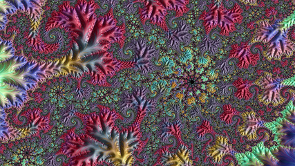 Abstract Computer generated fractal design. A fractal is a never-ending pattern. Fractals are infinitely complex patterns that are self-similar across different scales.