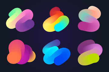 set of design elements with gradients. vector illustration