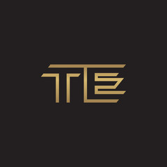 initial letter logo line unique modern, gold color