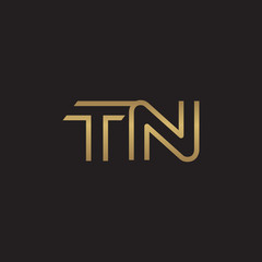 initial letter logo line unique modern, gold color