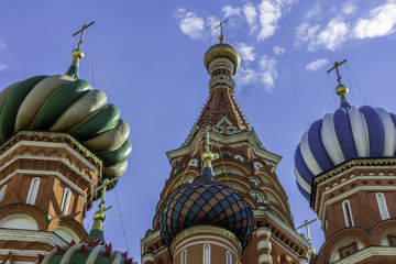 Fototapeta na wymiar The Domes Of St. Basil's Cathedral. Russia Moscow, Red square.