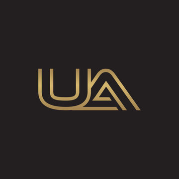 initial letter logo line unique modern, gold color