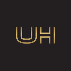 initial letter logo line unique modern, gold color