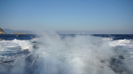 The track after the boat