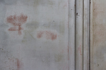 Background texture gray metallic rusty garage door with copyspace