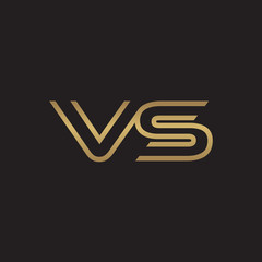 initial letter logo line unique modern, gold color