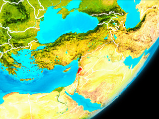 Orbit view of Lebanon