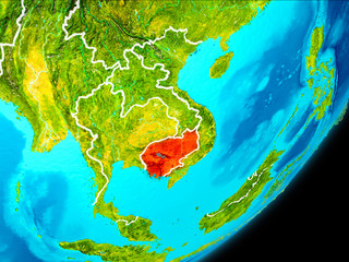 Orbit view of Cambodia