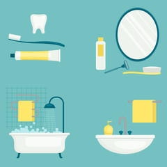 Naklejka na ściany i meble Personal hygiene vector illustration