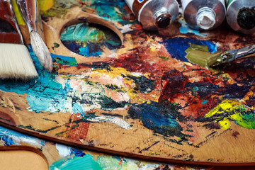 Fototapeta premium Смешанные масляные краски