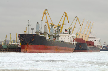 Fototapeta premium The natural landscape at the cargo port.