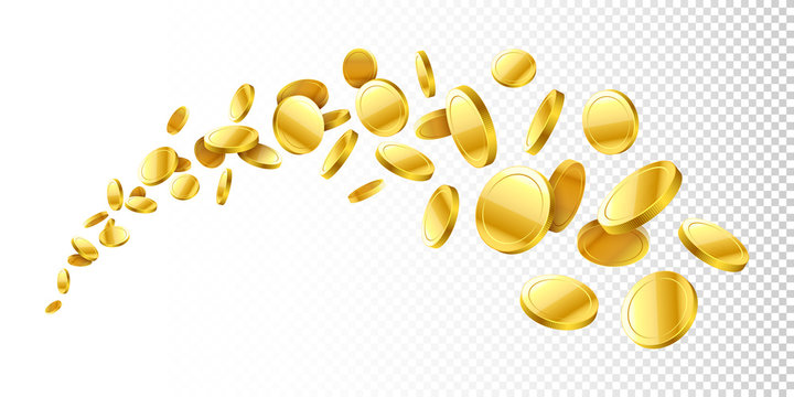 Flying gold coins