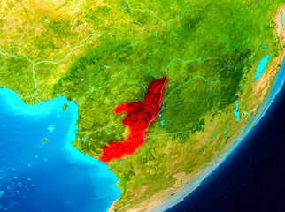 Orbit view of Congo in red