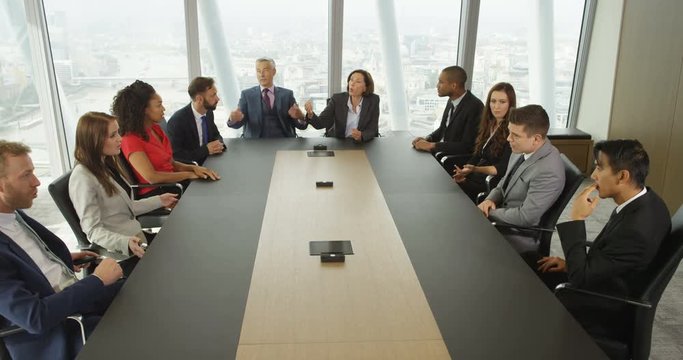 4k, Business people group have meeting and working in modern bright office indoor. Slow motion.