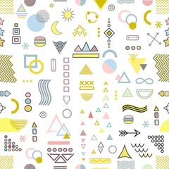 Trendy geometric seamless pattern of fashion pastel colors