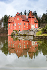 Naklejka na ściany i meble The red chateau Cervena Lhota in Southern Bohemia, Sumava, Czech Republic
