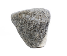 Single natural stone on white background, close-up