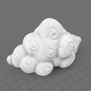 Decorative cloud with spirals