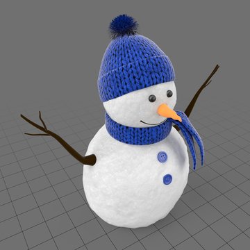 Snowman with hat and scarf