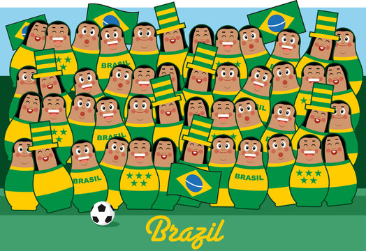 Brazil soccer fans cheering