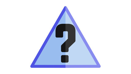 question mark warning sign icon blue