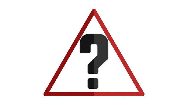 question mark warning sign icon  red