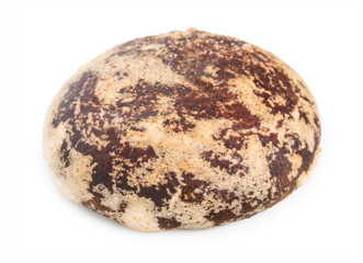 Single round gingerbread, cookie isolated on a white background