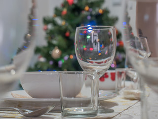 Christmas table with glass
