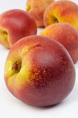 Peach. Fruit with isolated on white background.