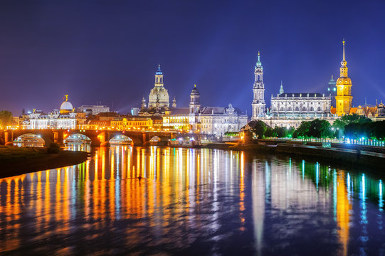 Dresden Old Town at night, Germany