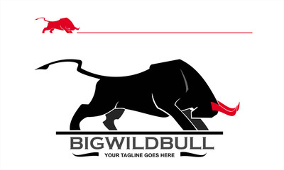 Bull, Bull fighter, Bull icon in black, Bull mascot in red.