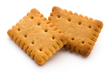 Tasty cookies biscuits on the  isolated background.