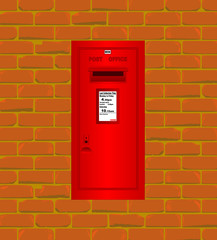 Wall Mounted Red Post Box