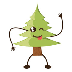 kawaii pine tree icon