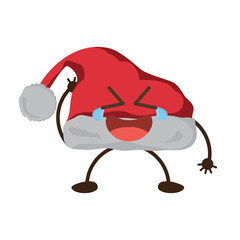 kawaii christmas hat icon