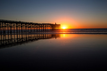 Fototapeta na wymiar pacific beach sunset