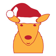  deer with christmas hat