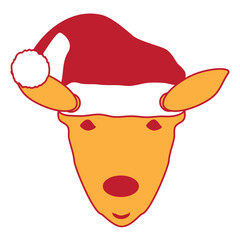  deer with christmas hat